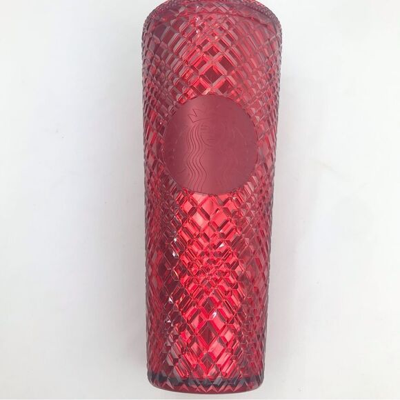 Starbucks Dining Holiday 2021 Jeweled Red 24 0z. Venti Cold Cup Tumbler - Picture 1 of 11